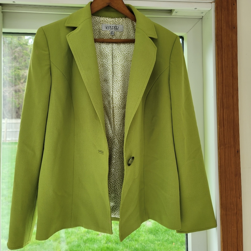 Kasper Women's Petite Lime Green Suit Jacket